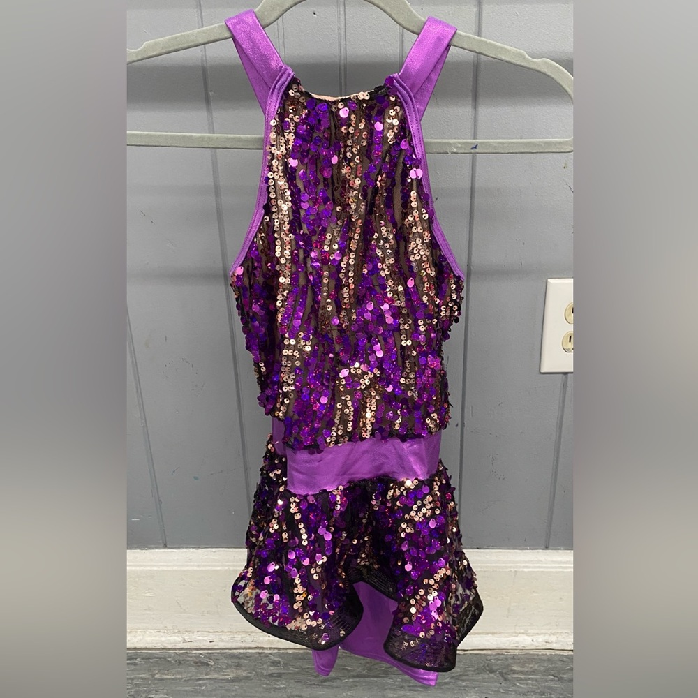 Weissman The Edge of Glory Halter Biketard with Peplum Skirt Dance Costume